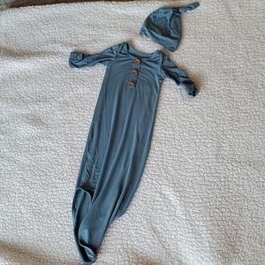 Caden Lane Solid Dusty Blue Bamboo Knot Gown